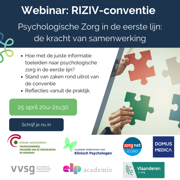 Webinar RIZIV-Conventie Psychologische Zorg in de eerste lijn: de kracht van samenwerking